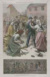 Streikende Frauen, bereit, sich den Männern in den Minen zu stellen, 1891